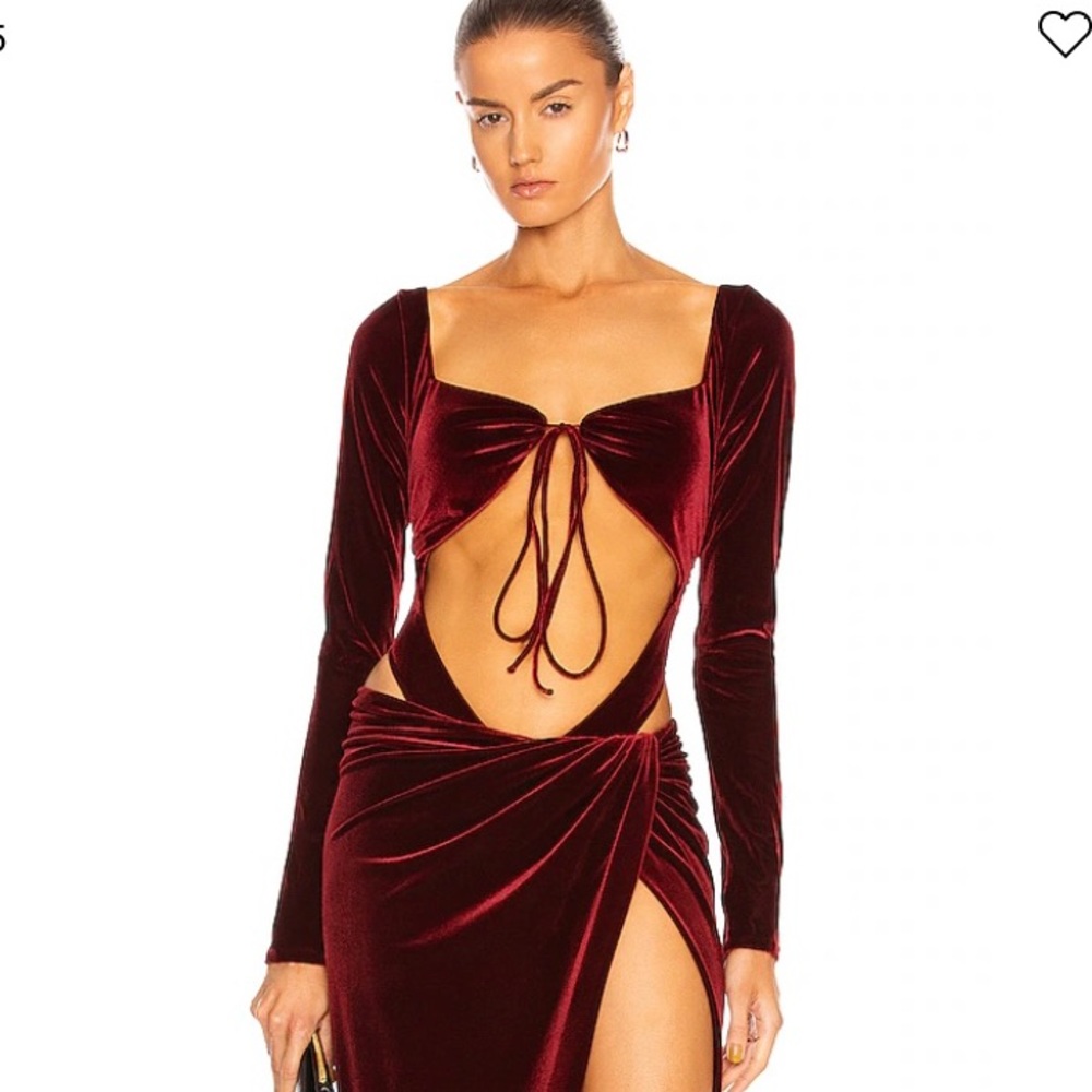 NWT! Laquan Smith velvet cut out bodysuit